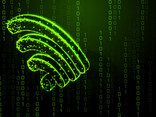 Fototapete - 2d illustration  wifi sign with background 