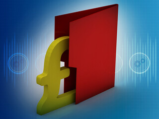 Poster - 3d illustration folder pound sign 
