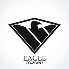 Wall Mural - simple stylized geometric eagle bird logo