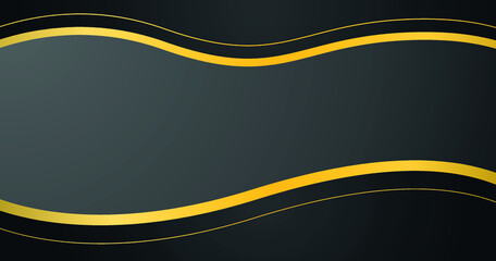 wave lines luxury yellow elegant gold black and grey wide background suitable for your business layout design