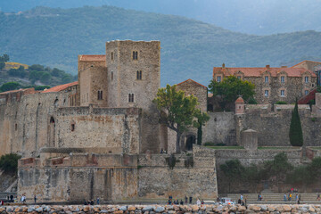 Sticker - Old town of Collioure, France, a popular resort town on Mediterranean sea