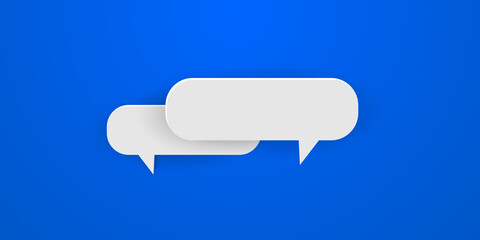 Poster - Paper style speech on blue background