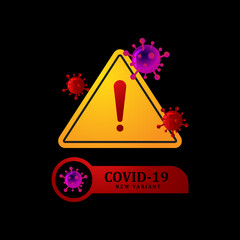 Poster - Danger covid 19 new variant banner design