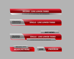 Poster - Red lower third pack element design