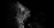 Smoke effect on a black background. Fog or mist texture, abstract and flowing