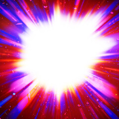 Wall Mural - colourful starburst explosion border with white copyspace centre. the elements of this image furnish