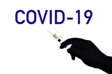 Poster - Syringe, eady to be vaccinated against Covid 19