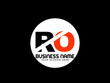 RO Logo Letter design, Unique Letter ro company logo with geometric pillar style design
