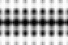 Dot Pattern With Halftone Effect. Comic Pop Art Gradient. Black White Radial Print. Half Tone Fade Background. Monochrome Backdrop. Cartoon Duotone Banner. Anime Gradation Frame. Vector Illustration