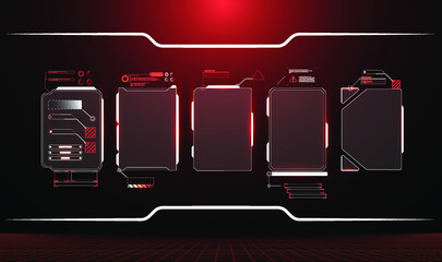 Poster - Futuristic Vector HUD Interface Screen Design. Digital callouts titles. HUD UI GUI futuristic user interface screen elements set. High tech screen for video game. Sci-fi concept design.