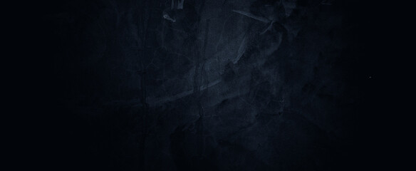 Wall Mural - Scary dark blue walls, slightly light dark concrete cement texture for background