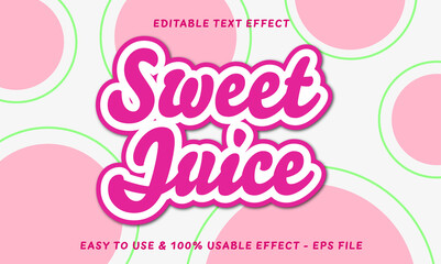 Poster - sweet juice editable text effect with modern style compatible for business or product logo