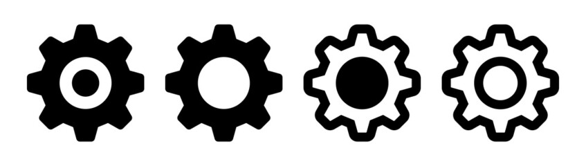 Aufkleber - Gear, cogwheel, setting icon in black design