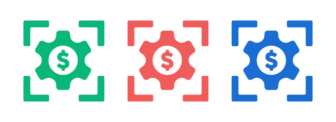 Aufkleber - Business Maintenance icon. Cog wheel with dollar symbol vector illustration.