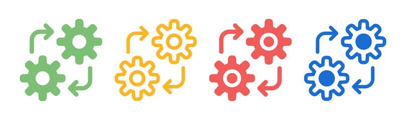 Aufkleber - Mechanical gears icon set. Development symbol vector illustration