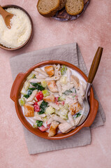 Wall Mural - Traditional pasta with poultry and vegetables