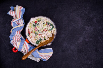 Wall Mural - Traditional pasta with poultry and vegetables