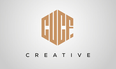 Wall Mural - letters CUCF creative polygon hexagon logo victor template