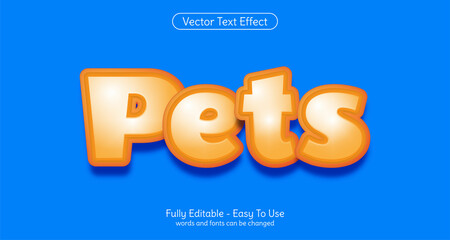 Wall Mural - Three dimension text Pets, editable style effect template