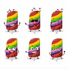 Poster - An image of gummy candy rainbow dancer cartoon character enjoying the music