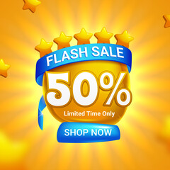 Wall Mural - Flash sale special offer banner template