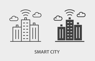 Poster - smart city icon on white background. vector illustration.