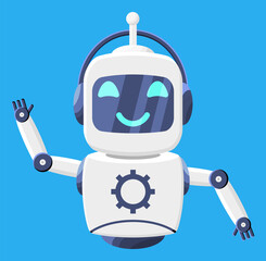 Poster - Happy Smiling Robot with Isolated.