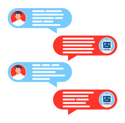 Poster - Chatting Bubbles with Chat Bot Robot Isolated.