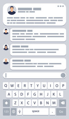 Poster - Mobile Messaging App Page with Keyboard.