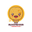 cute cartoon mascot Aloo Pakora. traditional indian food illustration