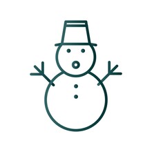 Snowman Line Gradient Vector Icon Design