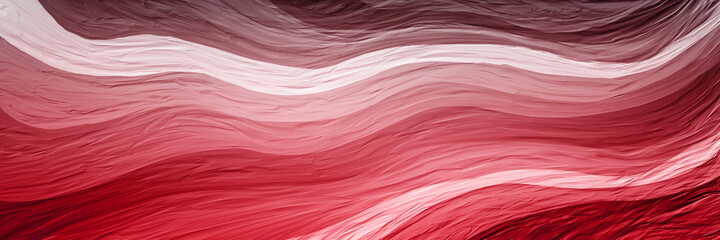 Wall Mural - Red pink and white abstract background with thick oil paint texture brush strokes, wavy stripes of color in light and dark colors