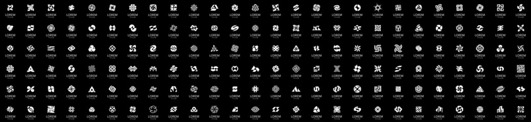 Abstract logos collection. Geometric abstract logos. Icon design