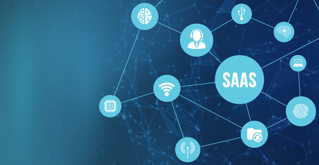 Internet, business, Technology and network concept. Software as a Service SaaS. Software concept. 3d illustration.