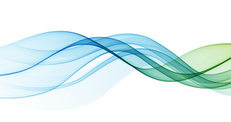 Wall Mural - Vector abstract flowing wave lines background. Design element for presentation. website template