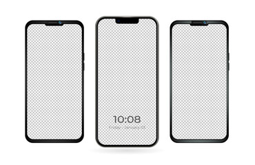 Leinwandbilder - Mobile phone screen mockup isolated set