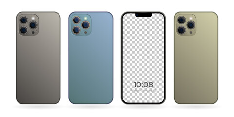 Leinwandbilder - Mobile phone screen mockup isolated set