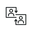 © Arif Arisandi - Personel change. Switch user, people rotation line icon isolated on white background. Vector illustration