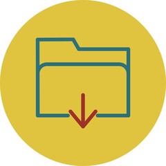 Folder Line Two Color Vector Icon Design