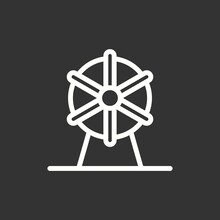 Ferriswheel Line Inverted Vector Icon Design