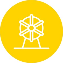 Ferriswheel Line Circle Vector Icon Design
