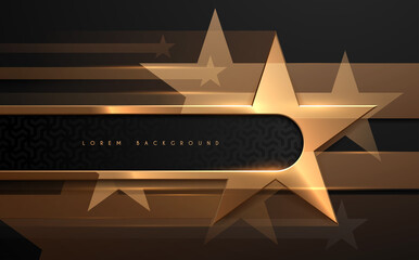 Wall Mural - black and gold star shapes background