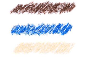 Poster - set of colored oil pencil strokes isolated on white background