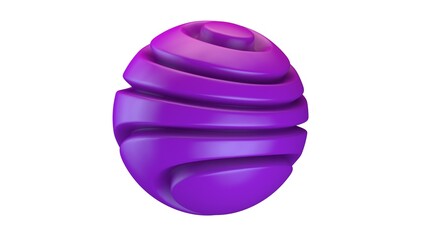 Poster - 3d rendering of an abstract purple sphere with a wavy surface. The sphere is isolated on a white background.