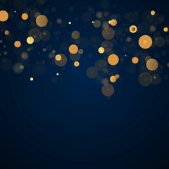 Poster - Vector eps 10 gold particles. Glowing yellow bokeh circles, sparkling golden dust abstract gold luxury background decoration