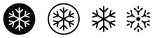 Snowflake Icon. Set Of Abstract Snowflakes. Vector Illustration. Black Snowflake Icon Isolated