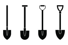 Shovel Icon. Shovel For Digging And Construction. Set Of Shovels. Hand Tool Icon. Vector Illustration. Shovel Symbols