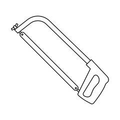 Wall Mural - hacksaw for metal icon. hand saw linear icon. vector illustration. black tool icon