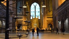 People, Visitors, Tourists Inside Of Liverpool Cathedral, Blurred View, Handheld Camera.