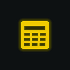 Big Calculator yellow glowing neon icon
